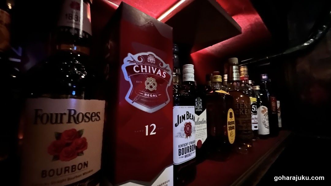 Bottles of alcohol on a shelf