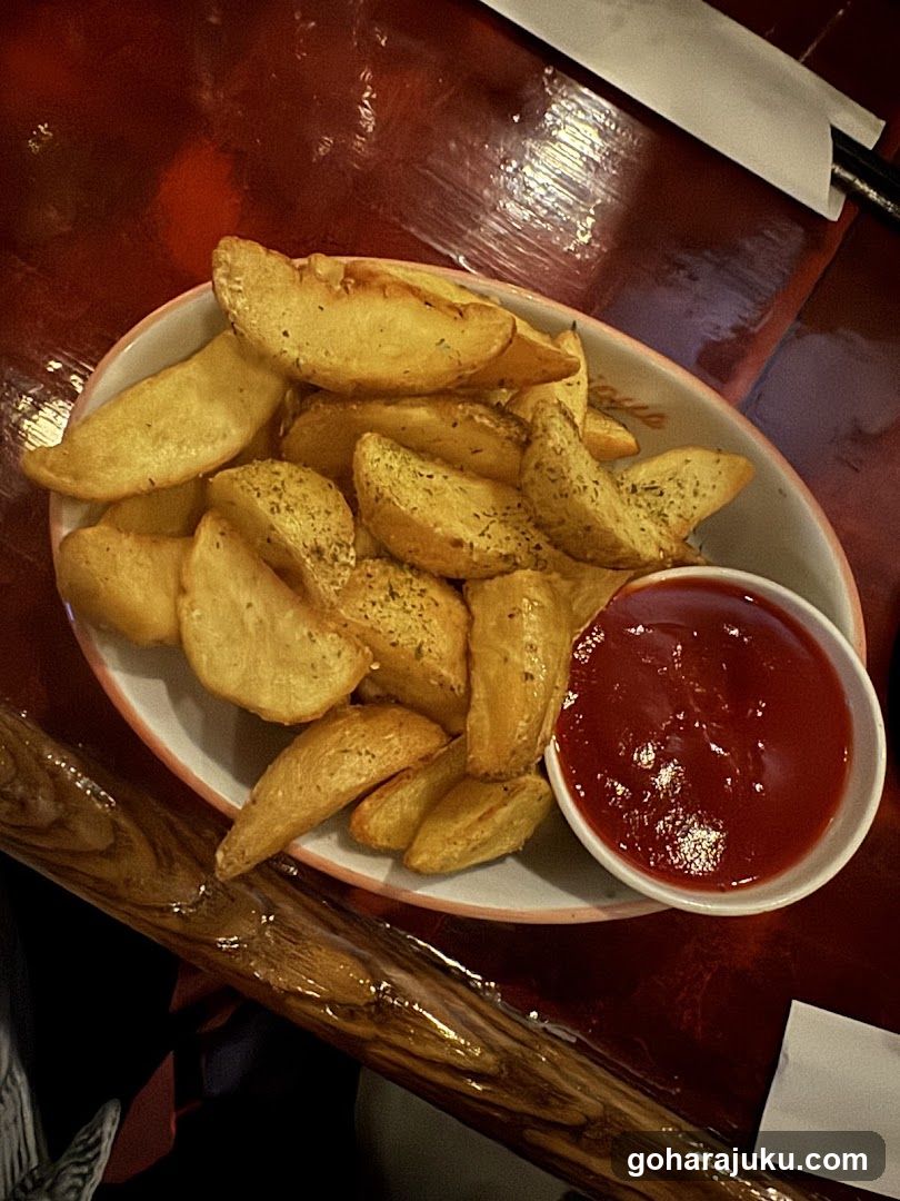 Fried Potatoes with Ketchup