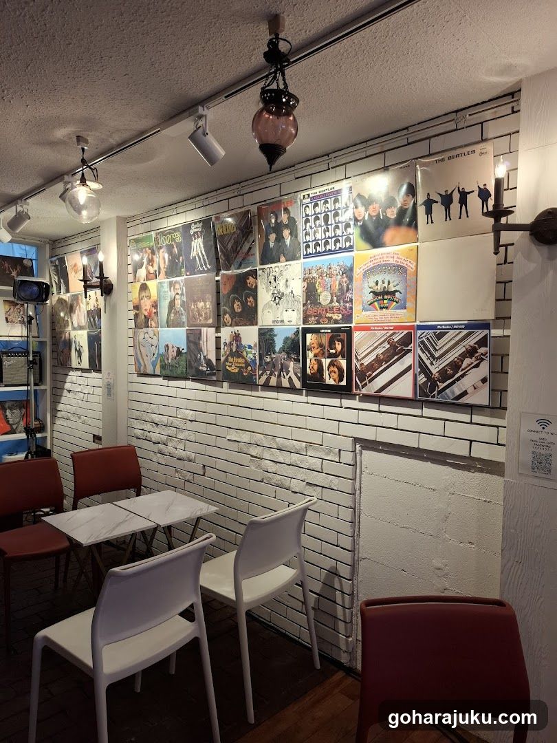 Music-themed cafe interior