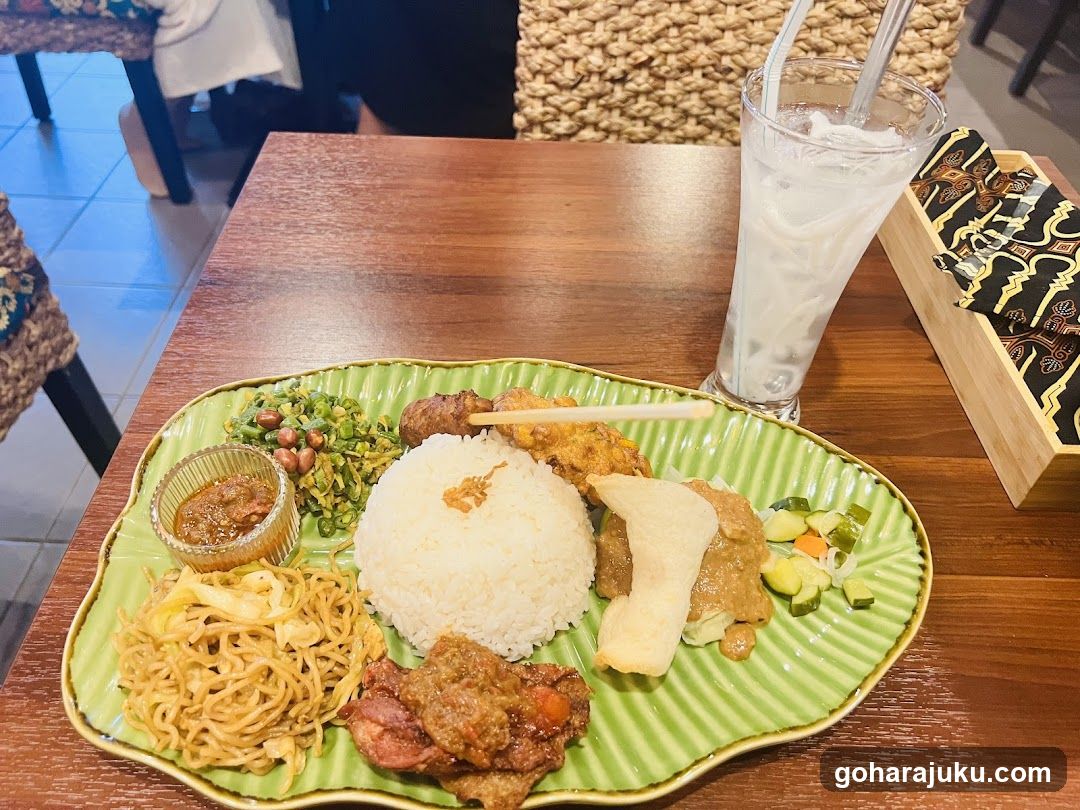 Nasi Lemak Plate with Side Dishes