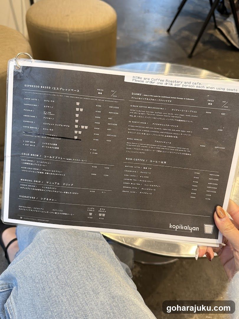 Kopikalyan Coffee Menu
