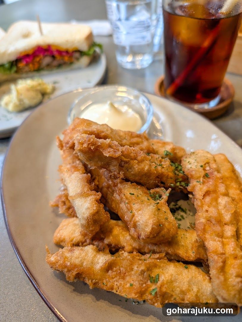 Fried Fish with Dip and Sandwich