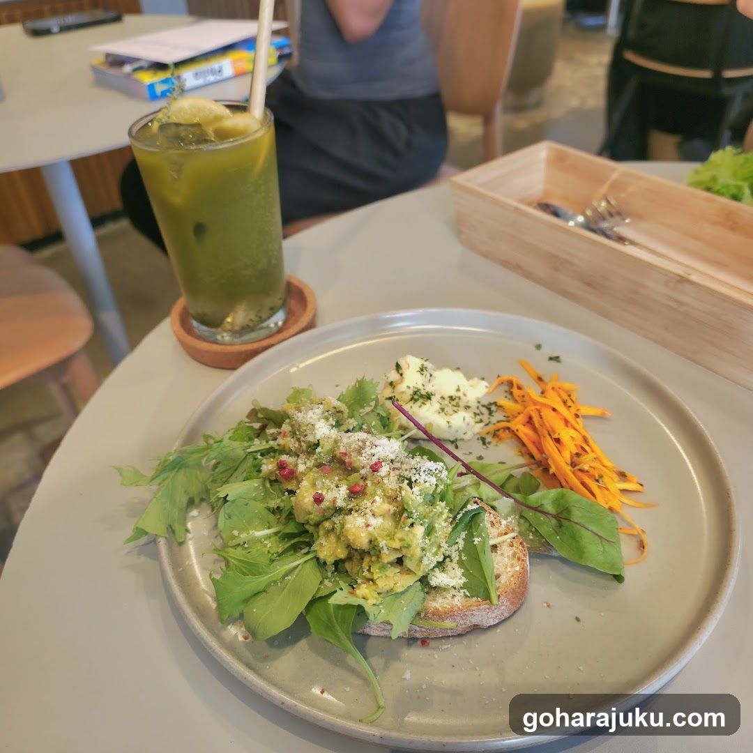 Avocado Toast with Side Salad and Drink
