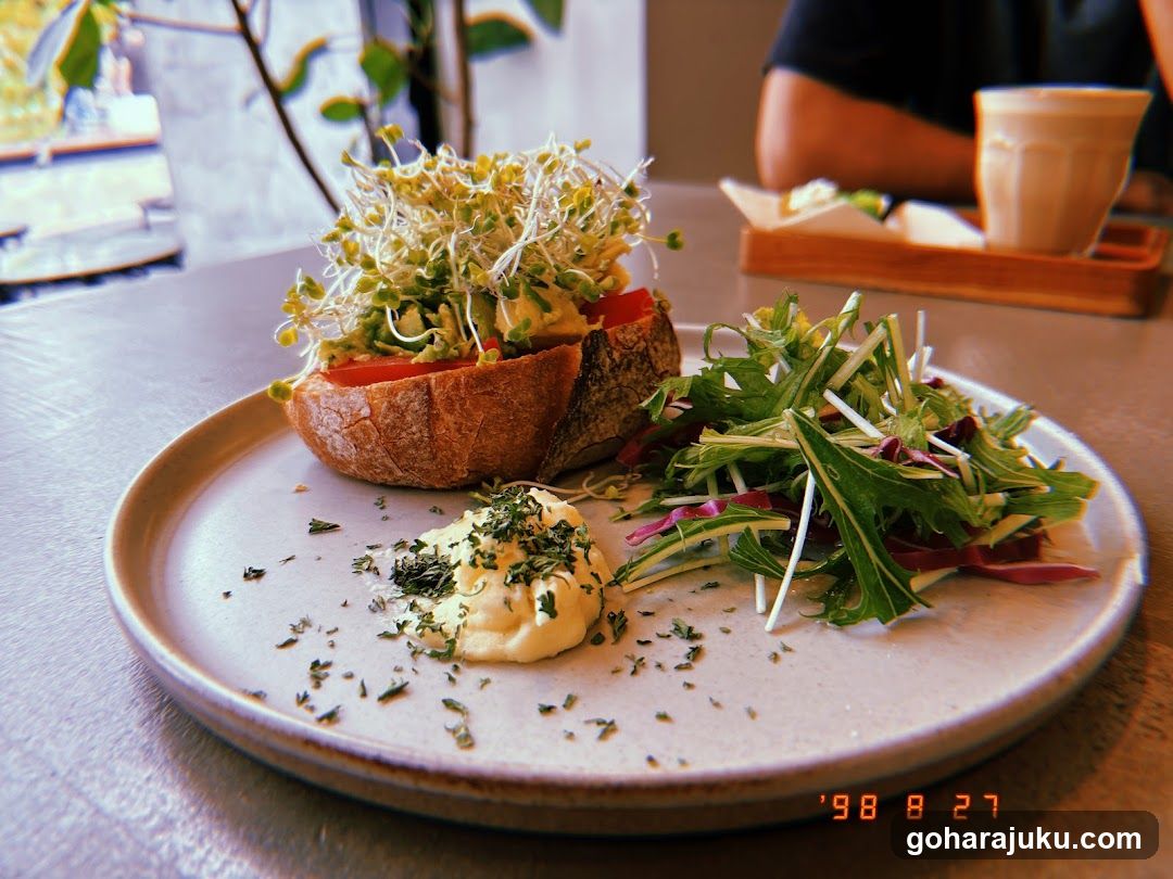 Avocado Toast with Sprouts and Salad