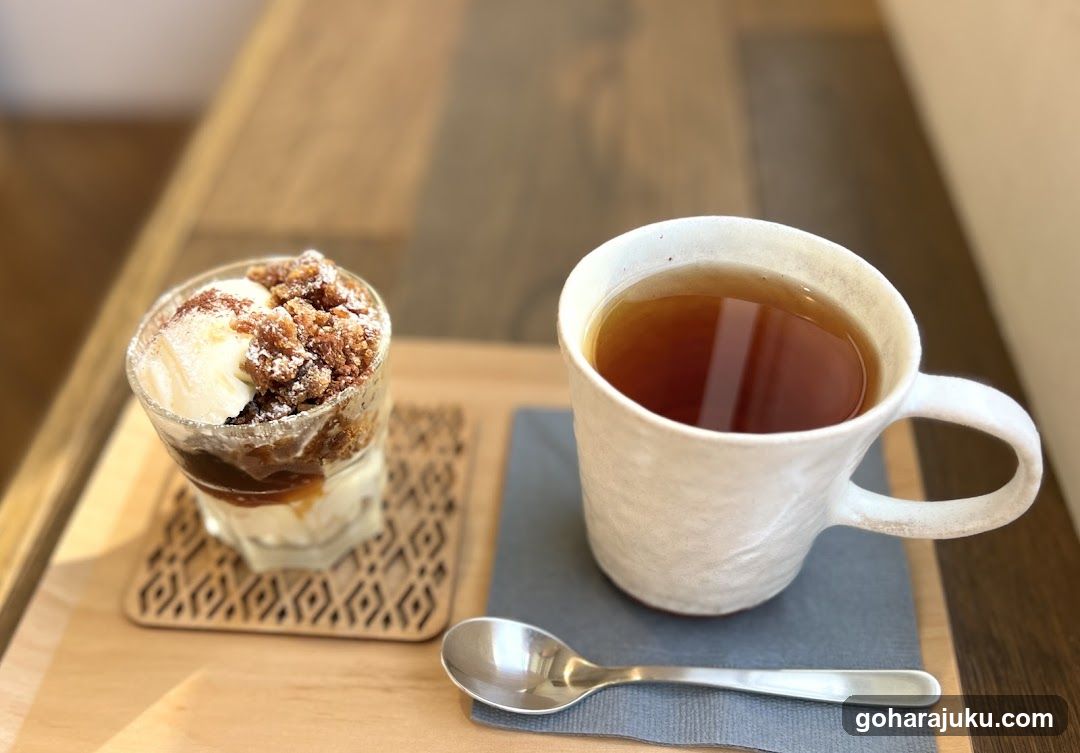 Coffee and Dessert on Wooden Tray