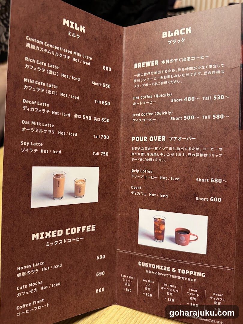 Coffee Menu