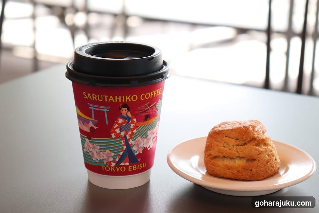 Sarutahiko Coffee Cup and Scone