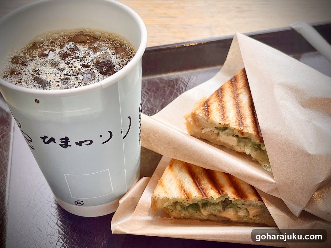Grilled Sandwich and Iced Coffee