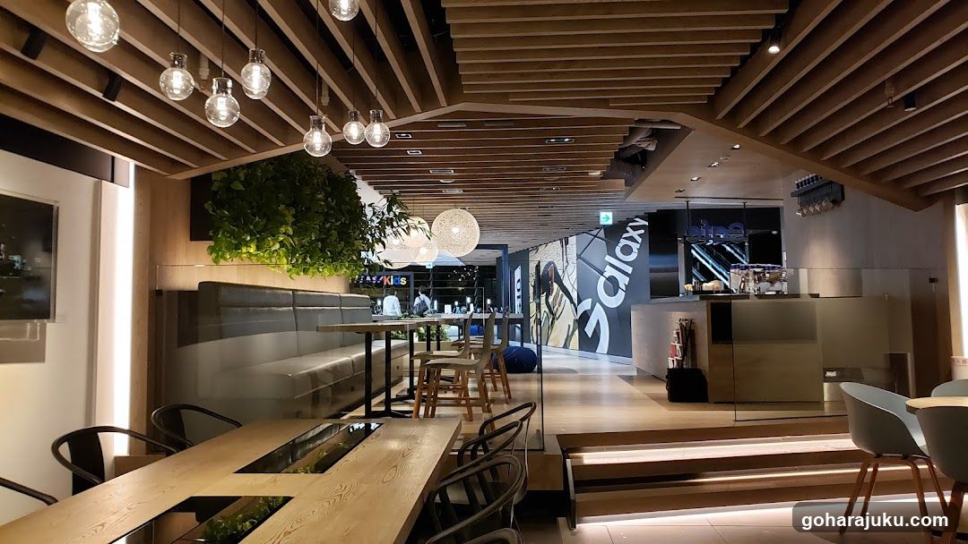Modern Interior Space with Wooden Ceiling and Hanging Lights