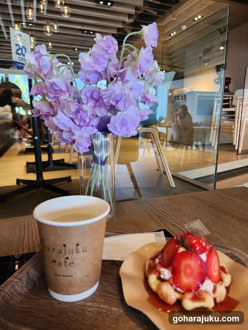 Cafe Interior with Dessert and Coffee