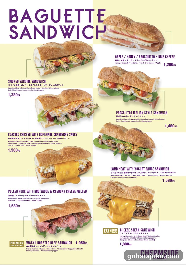 Baguette Sandwich Menu