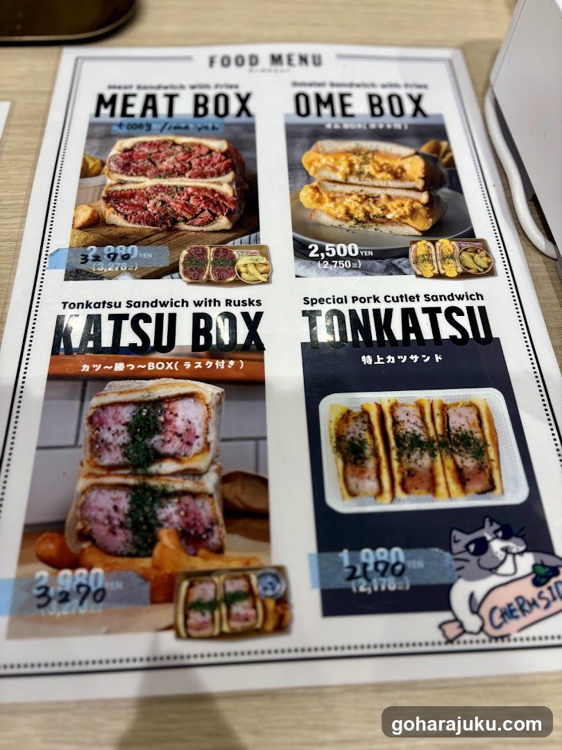 Food Menu - Katsu Box & Tonkatsu Sandwiches
