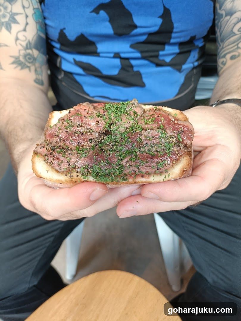 Grilled Steak on Bread