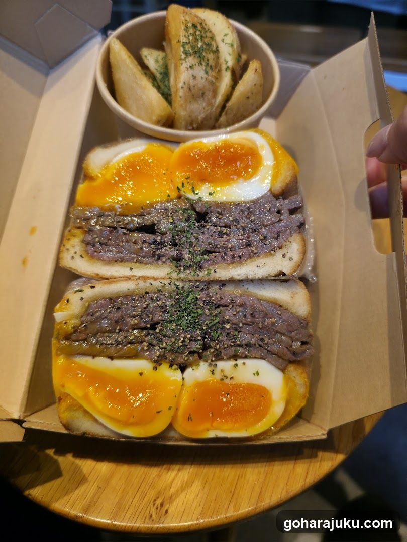 Sandwich with Soft-Boiled Egg and Meat