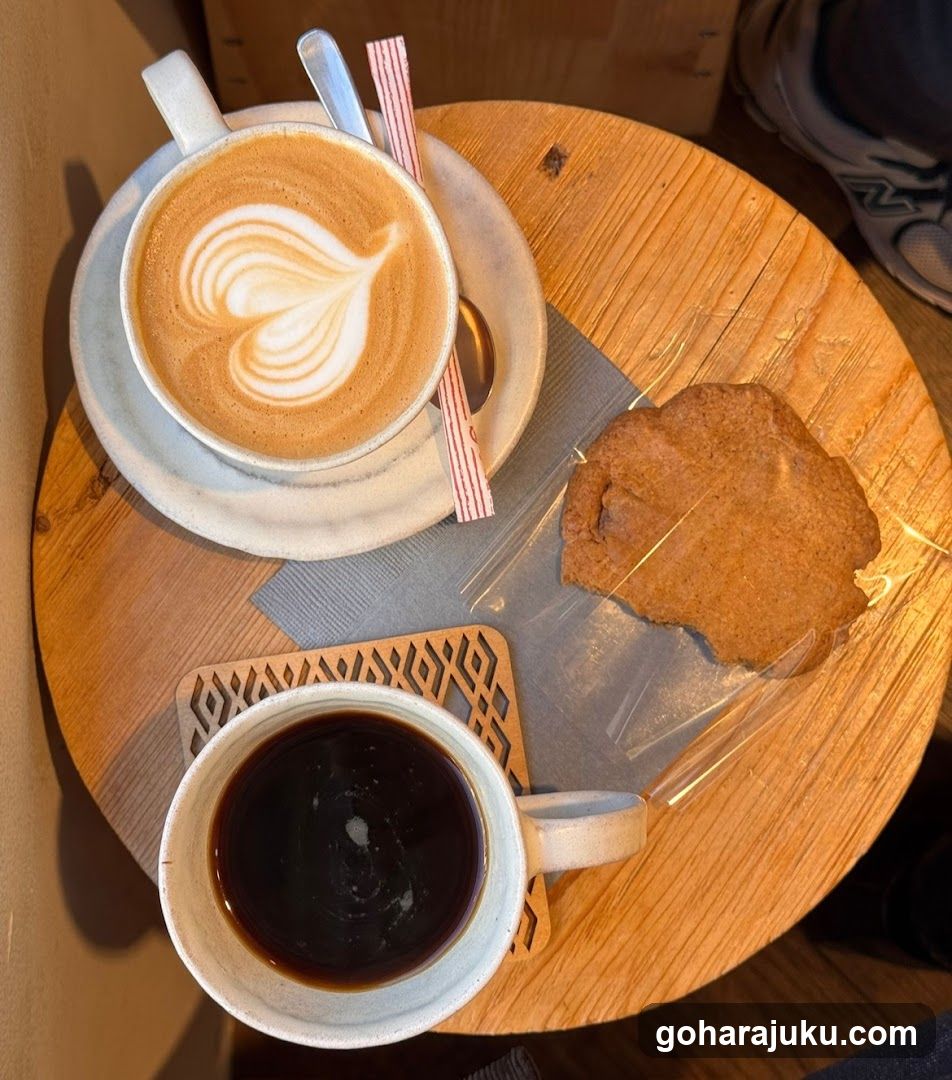 Coffee and Pastry on Wooden Table