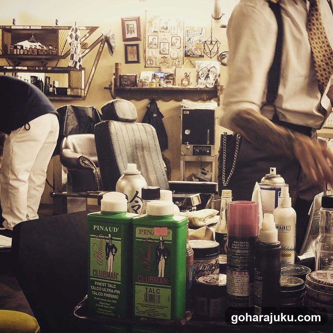 Barber Shop Interior with Products and Staff