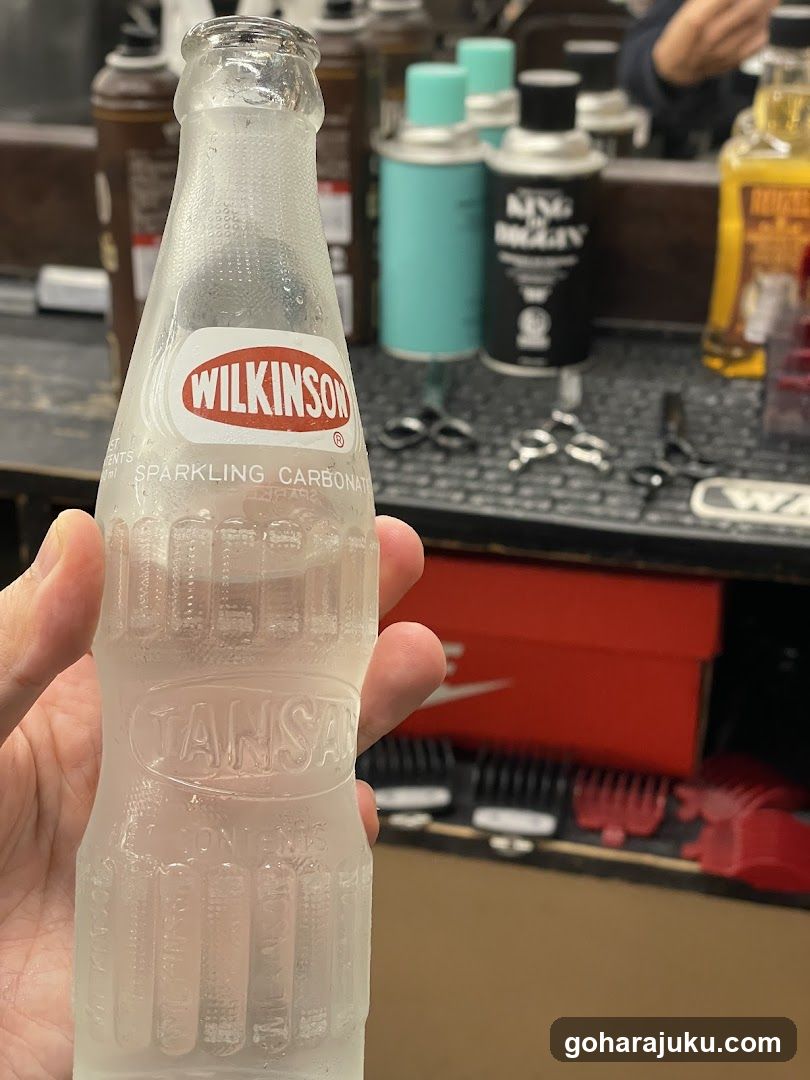 Wilkinson Sparkling Carbonated Water Bottle in Barber Shop