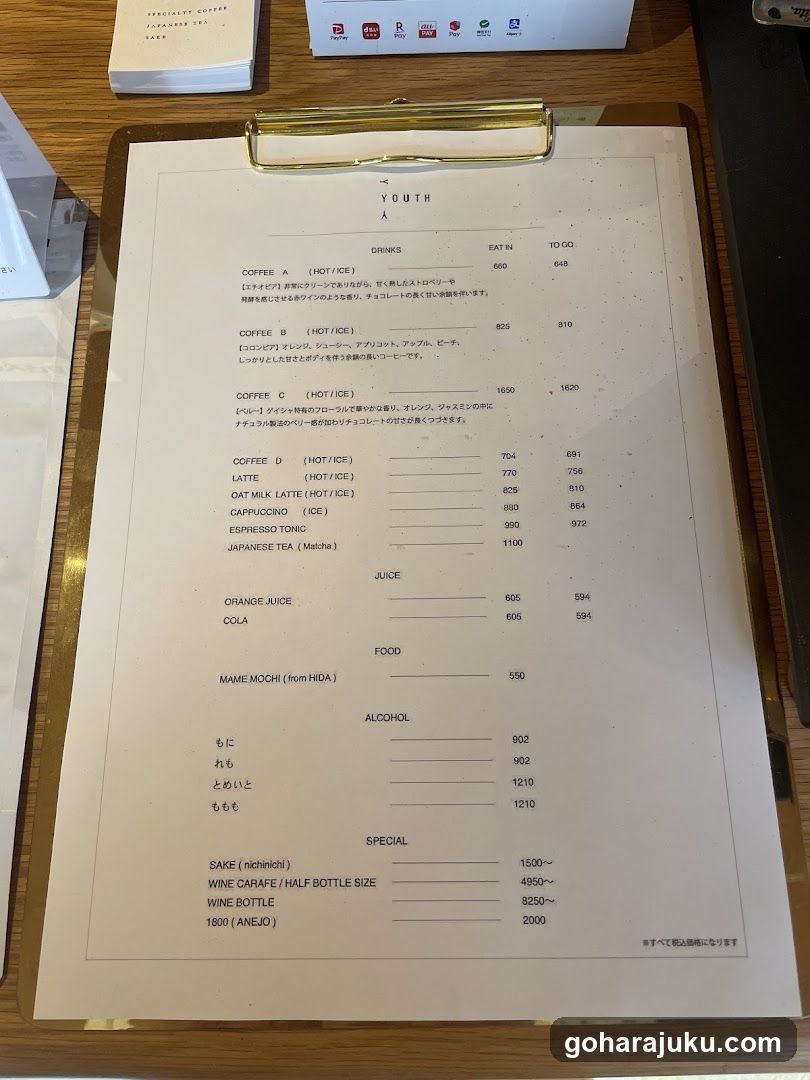 Youth Menu