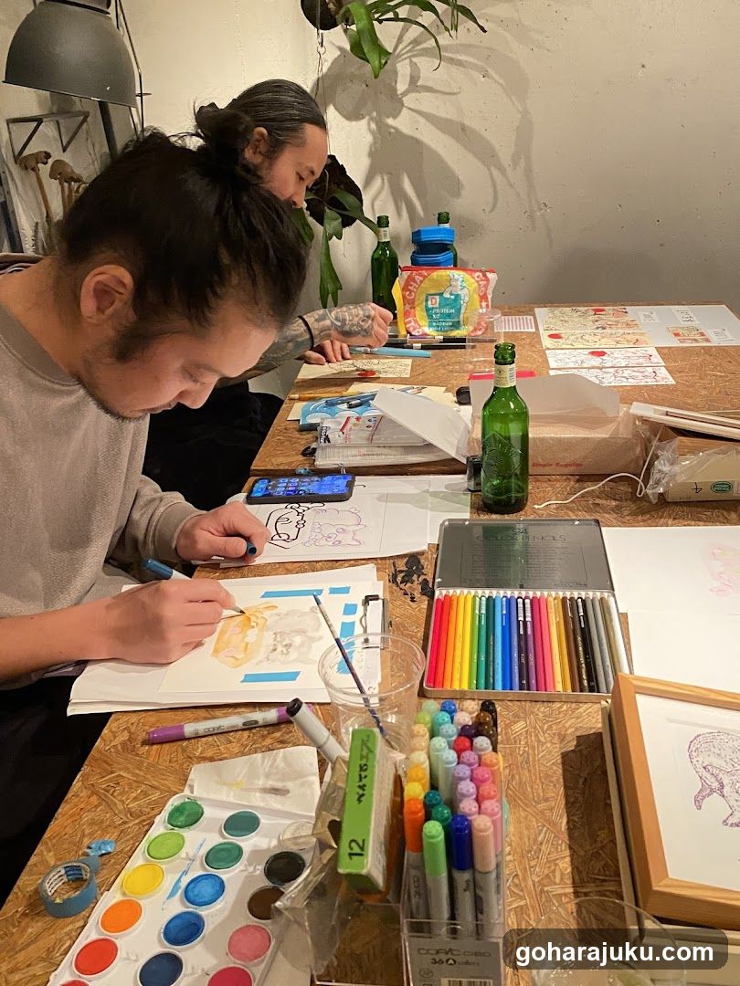 Artists at work