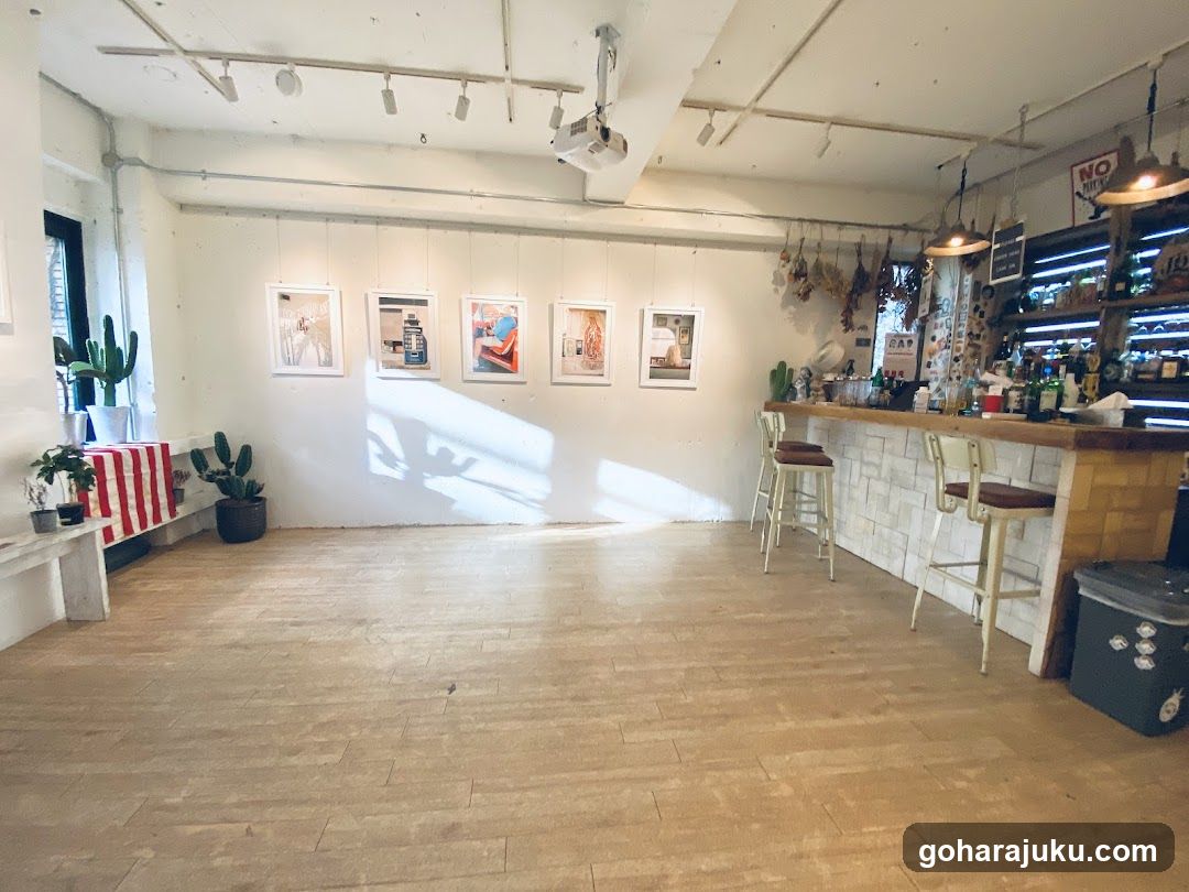 Interior of a cafe or bar space