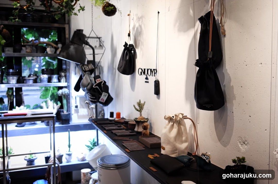 Interior of a boutique shop with plants and accessories