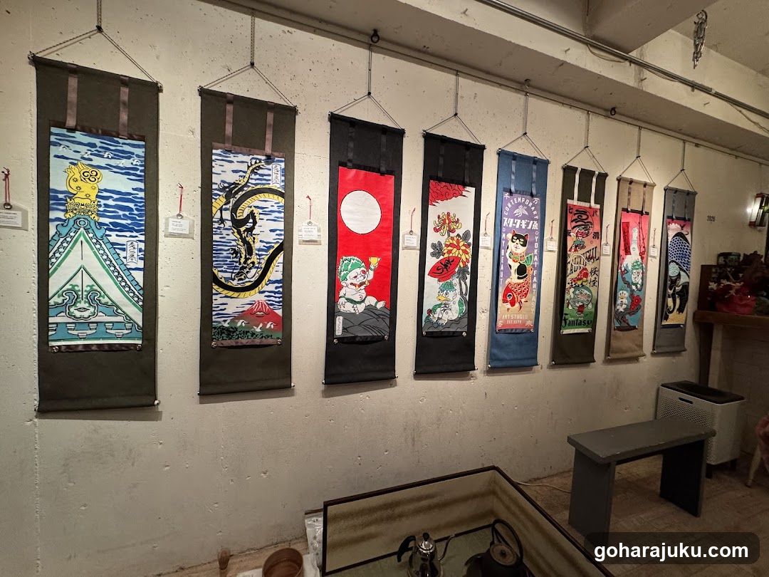 Japanese Art Scrolls Display