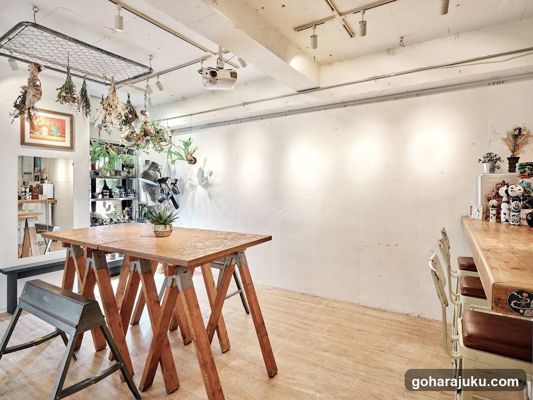 Interior of a cafe or restaurant with rustic decor
