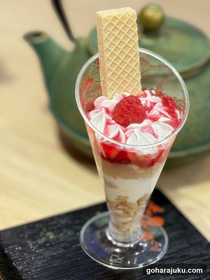 Dessert with Waffle Stick and Raspberry