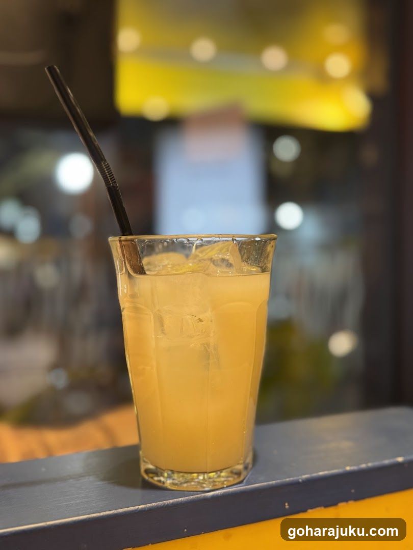 Iced Drink with Black Straw