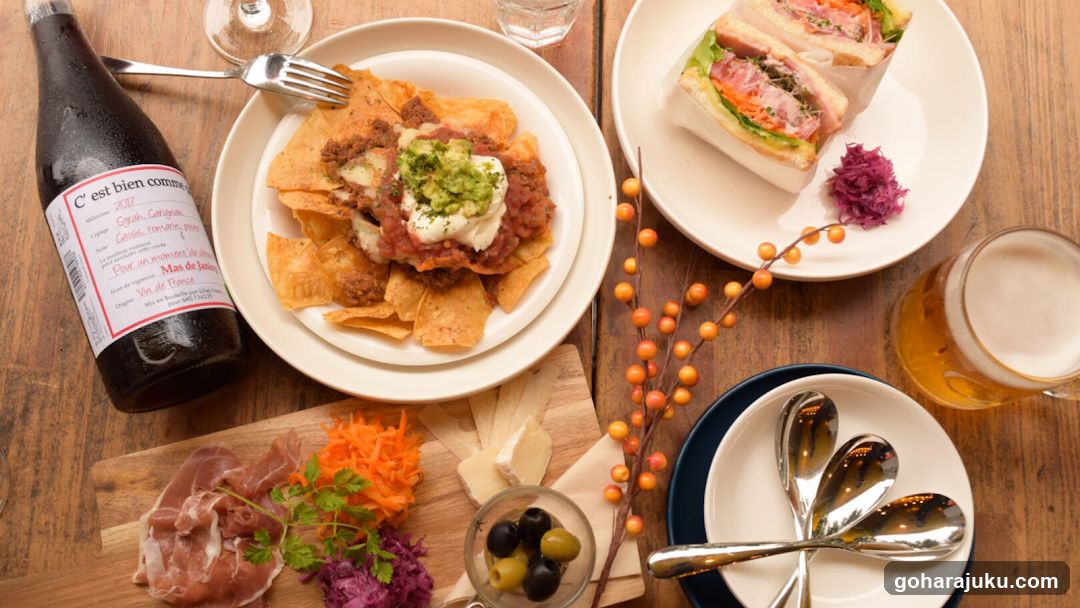 Food Spread with Nachos, Sandwiches, and Charcuterie