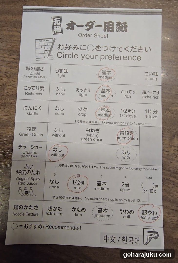 Order Sheet