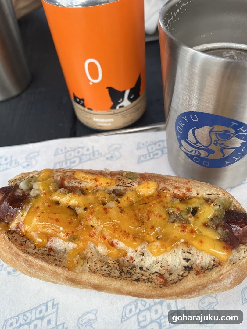 Loaded Hot Dog with Cheese Sauce