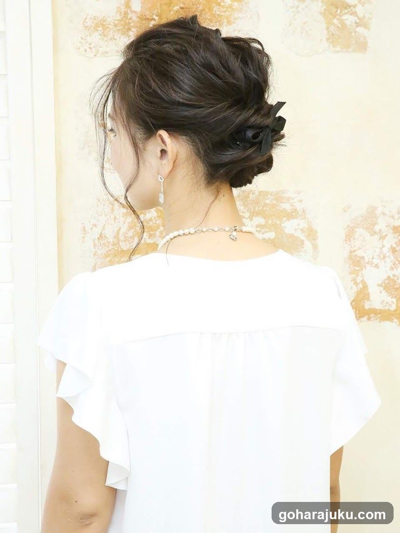 Woman with Updo Hair and White Dress
