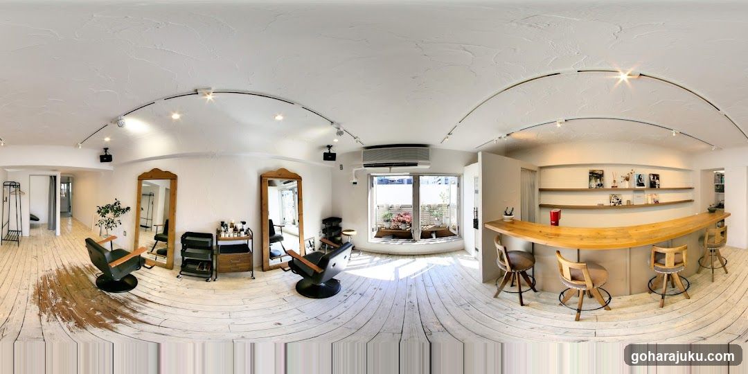 Interior of a modern salon and bar area