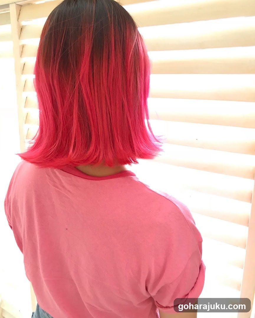 Pink Hair Back View