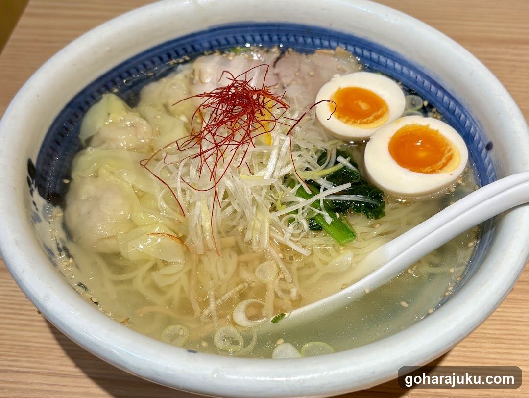 Ramen Bowl with Wontons and Soft-Boiled Eggs