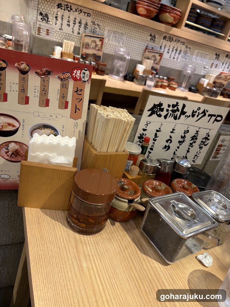 Ramen Shop Interior Table Setup