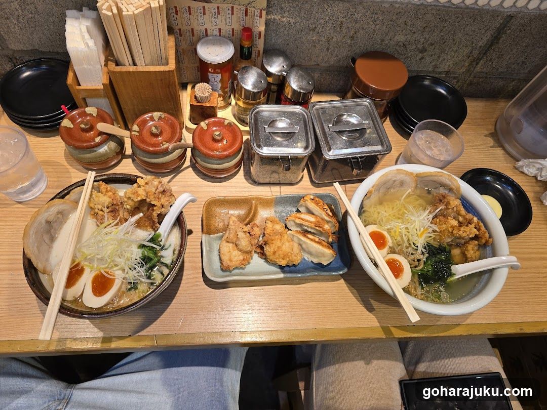 Ramen and Side Dishes at a Japanese Restaurant