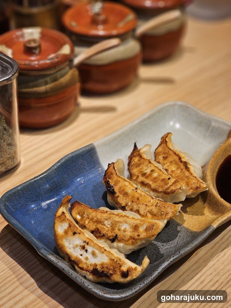 Pan-fried Gyoza with Soy Sauce