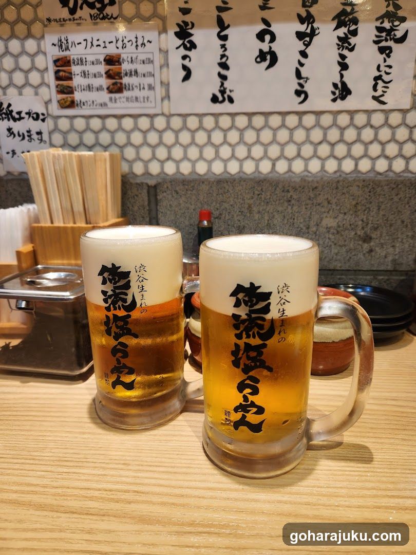Beer Mugs at Japanese Bar