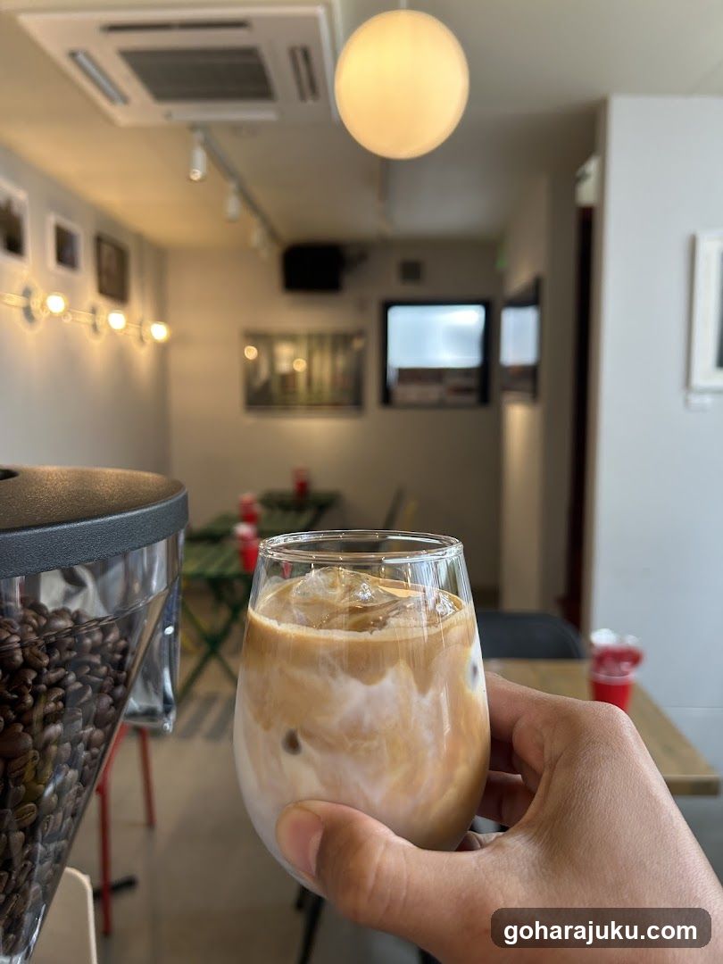 Iced Coffee in a Cafe Interior