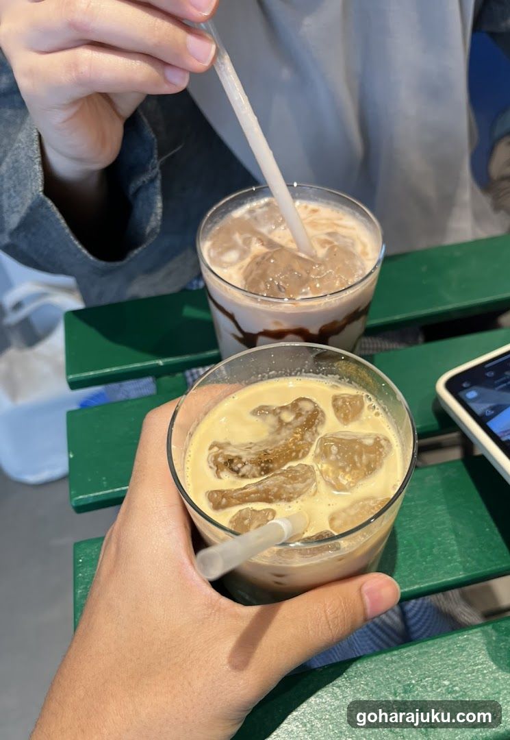 Iced Coffee Drinks at Outdoor Table