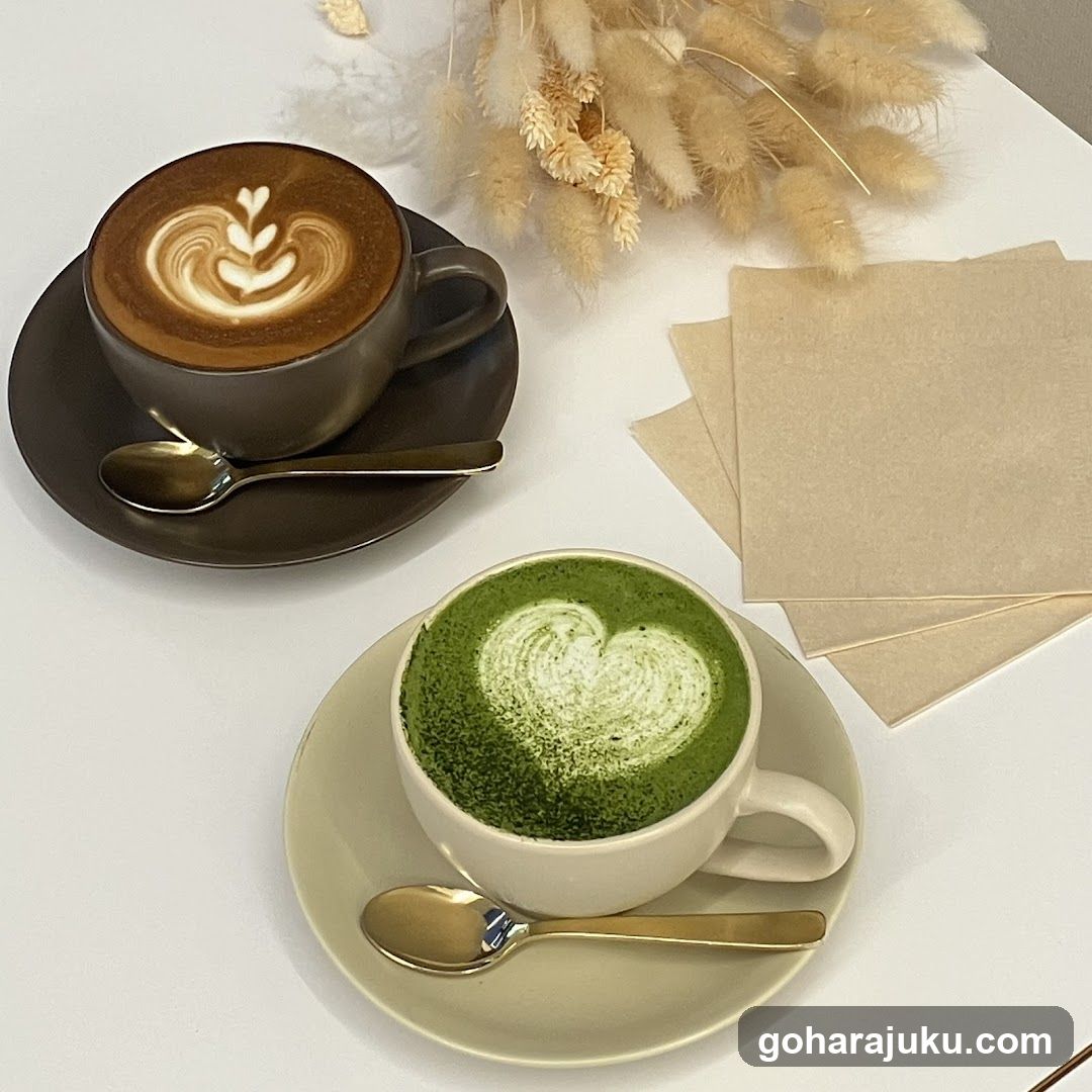 Latte and Matcha Coffee