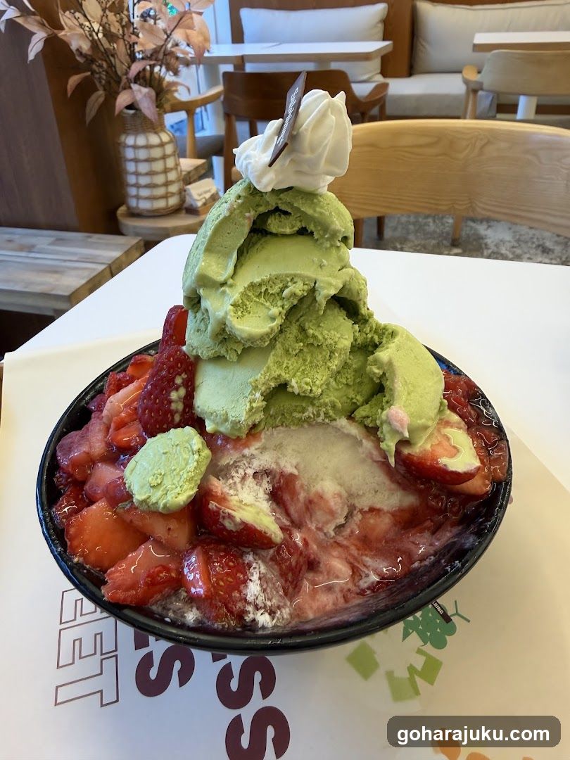 Matcha Strawberry Ice Cream Bowl