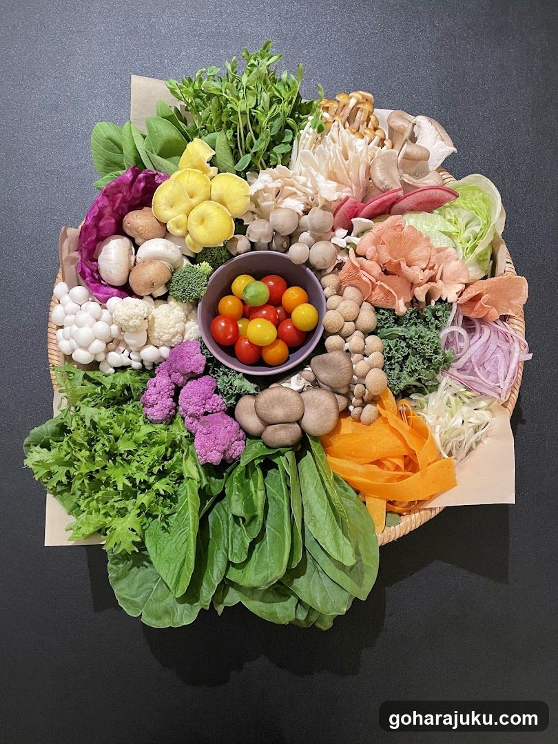 Assorted Fresh Vegetables and Mushrooms