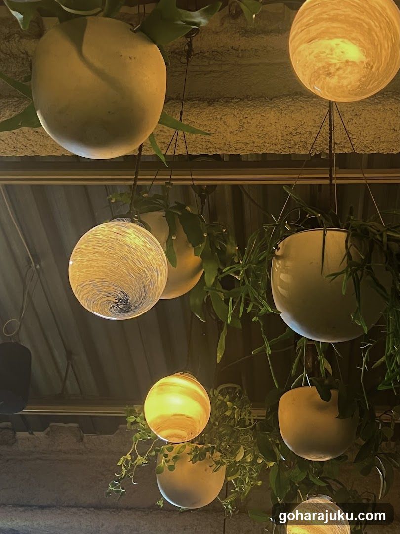 Hanging Spherical Lights with Greenery