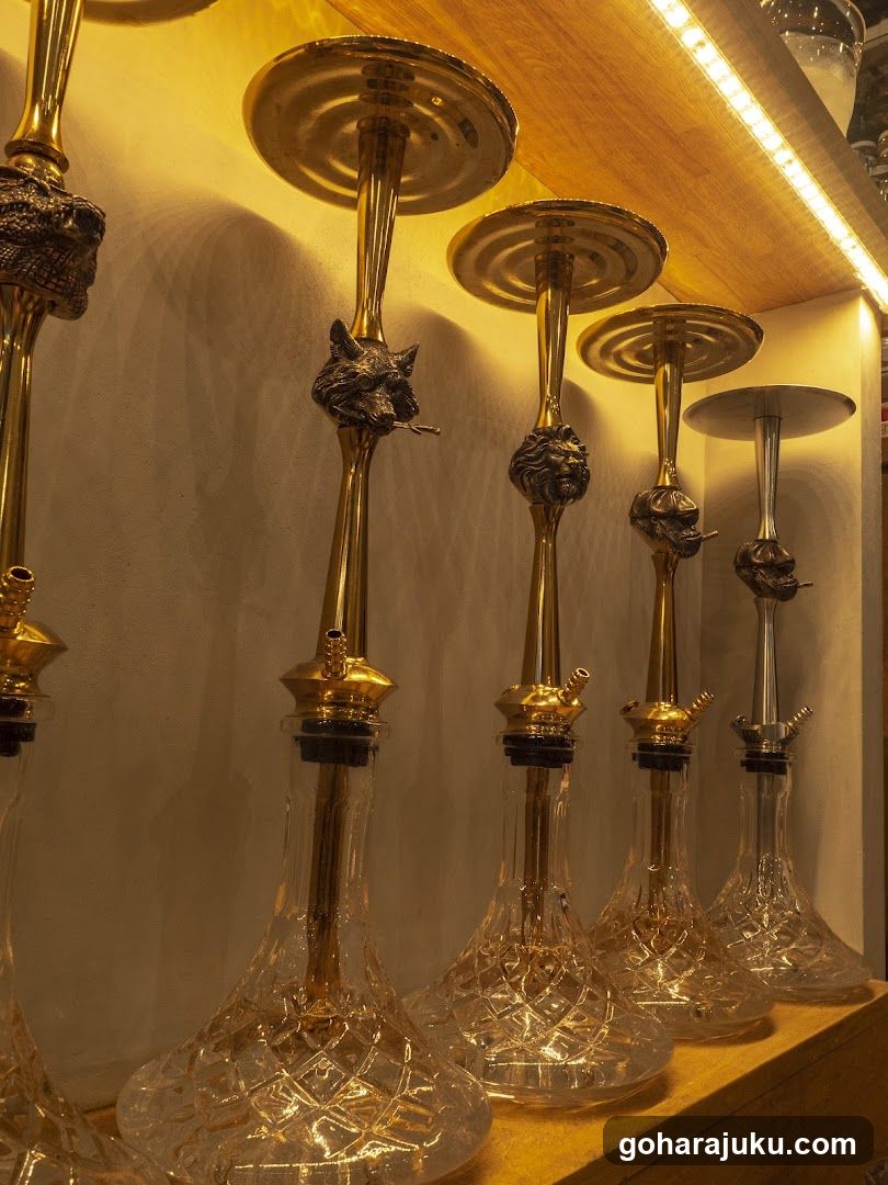 Hookahs on display