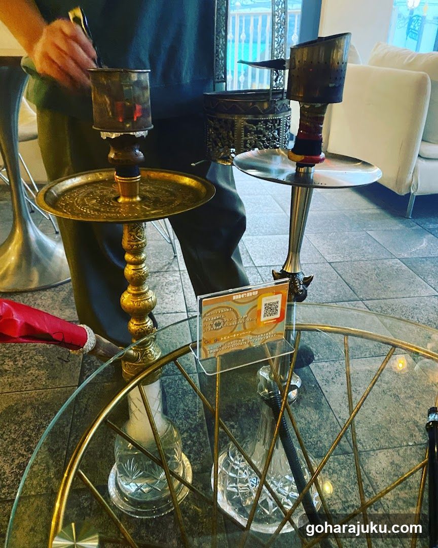 Hookahs on Glass Table