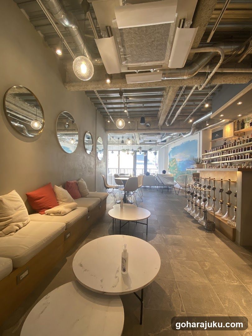 Interior of a modern cafe or bar space