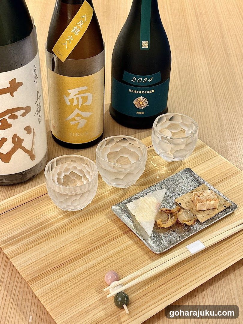 Sake and snacks set